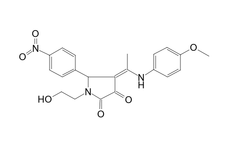 (4Z)-1-(2-hydroxyethyl)-4-[1-(4-methoxyanilino)ethylidene]-5-(4-nitrophenyl)pyrrolidine-2,3-dione