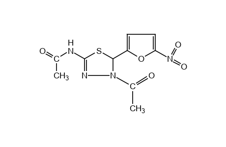 N-[4-acetyl-5-(5-nitro-2-furyl)-deltasquare-1,3,4-thiadiazolin-2-yl]acetamide