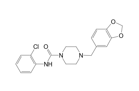 4-(1,3-benzodioxol-5-ylmethyl)-N-(2-chlorophenyl)-1-piperazinecarboxamide