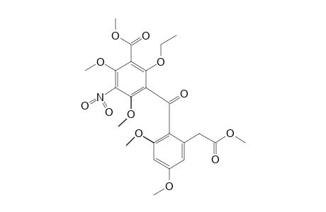 3-(a-carboxy-4,6-dimethoxy-o-toluoyl)-4,6-dimethoxy-2-ethoxy-5-nitrobenzoic acid, dimethyl ester