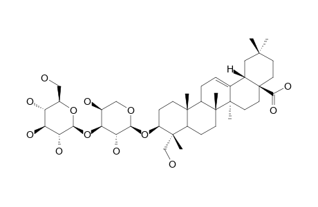 COLLINSONIDIN;3-0-BETA-D-GLUCOPYRANOSYL-(1''-3')-ALPHA-L-ARABINOPYRANOSYL-HEDERAGENIN