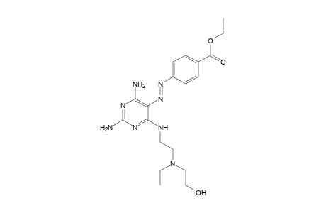 p-{{2,4-diamino-6-{2-{[ethyl(2-hydroxyethyl)amino]ethyl}amino}pyrimidin-5-yl}azo}benzoic acid, ethyl ester