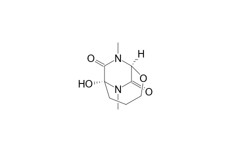 2-Oxa-7,9-diazabicyclo[4.2.2]decane-8,10-dione, 6-hydroxy-7,9-dimethyl-, cis-(.+-.)-