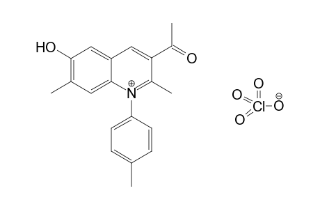 3-Acetyl-6-hydroxy-2,7-dimethyl-1-(4-methylphenyl)-chinolinium-perchlorate