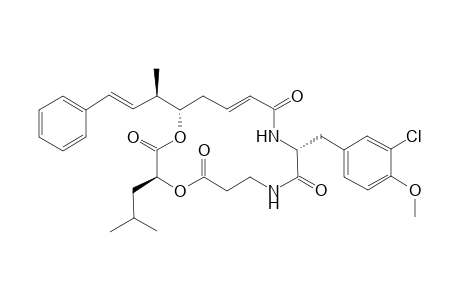 (E)-(3S,10R,16S)-10-(3-Chloro-4-methoxy-benzyl)-3-isobutyl-16-((E)-(R)-1-methyl-3-phenyl-allyl)-1,4-dioxa-8,11-diaza-cyclohexadec-13-ene-2,5,9,12-tetraone