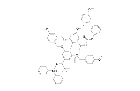 Thiocarbonic acid o-{1-[4'-(tert-butyldiphenylsiloxymethyl)-6-methoxy-4,2',6'-tris-(4-methoxybenzyloxy)biphenyl-2-yl]pent-4-enyl}ester o-phenyl ester