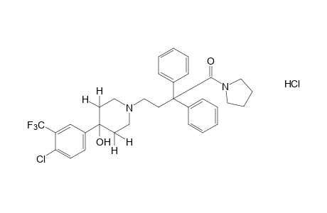 4-(4-CHLORO-alpha,alpha,alpha-TRIFLUORO-m-TOLYL)-1-[3,3-DIPHENYL-4-OXO-4-(1-PYRROLIDINYL)BUTYL]-4-PIPERIDINOL, MONOHYDROCHLORIDE