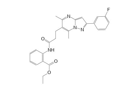 benzoic acid, 2-[[3-[2-(3-fluorophenyl)-5,7-dimethylpyrazolo[1,5-a]pyrimidin-6-yl]-1-oxopropyl]amino]-, ethyl ester