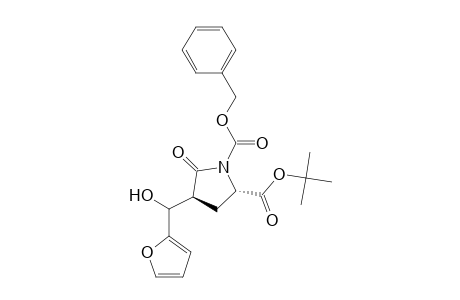 tert-Butyl (2S)-1-(Benzyloxycarbonyl)-4.beta.-(hydroxy-2-furylmethyl)pyroglutamate