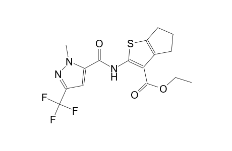 ethyl 2-({[1-methyl-3-(trifluoromethyl)-1H-pyrazol-5-yl]carbonyl}amino)-5,6-dihydro-4H-cyclopenta[b]thiophene-3-carboxylate