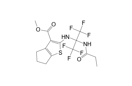 Methyl 2-([2,2,2-trifluoro-1-(propionylamino)-1-(trifluoromethyl)ethyl]amino)-5,6-dihydro-4H-cyclopenta[b]thiophene-3-carboxylate