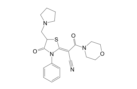 3-MORPHOLIN-4-YL-3-OXO-2-(4-OXO-3-PHENYL-5-PYRROLIDIN-1-YLMETHYL-THIAZOLIDIN-2-YLIDENE)-PROPIONITRILE