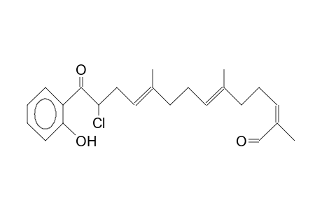(2E,6E,10E)-13-Chloro-14-(2-hydroxy-phenyl)-2,6, 10-trimethyl-14-oxo-tetradeca-2,6,10-trienal