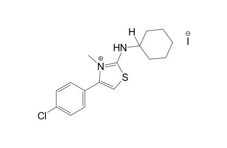 4-(p-chlorophenyl)-2-(cyclohexylamino)-3-methylthiazolium iodide