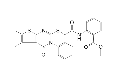 2-[[2-[(4-Keto-5,6-dimethyl-3-phenyl-thieno[2,3-D]pyrimidin-2-yl)thio]acetyl]amino]benzoic acid methyl ester