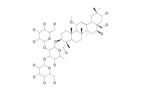 ClINOPODISIDE-F;3-BETA,16-BETA,21-ALPHA,23,28-PENTAHYDROXY-11-METHOXYOLEAN-12-EN-3-YL-[BETA-D-GLUCOPYRANOSYL-(1->2)]-[BETA-D-GLUCOPYRANOSYL-(1->3)]