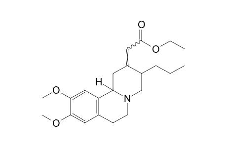 9,10-dimethoxy-1,3,4,6,7,11b-hexahydro-3-propyl-2H-benzo[a]quinolizine-delta2,alpha-acetic acid, ethyl ester