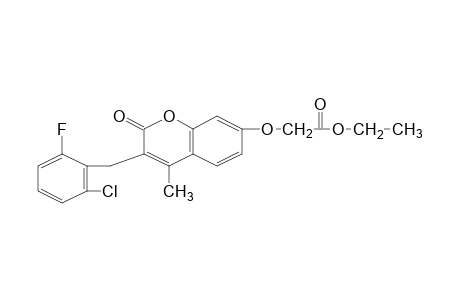 {[3-(2-chloro-6-fluorobenzyl)-4-methyl-2-oxo-2H-1-benzopyran-7-yl]oxy}acetic acid, ethyl ester
