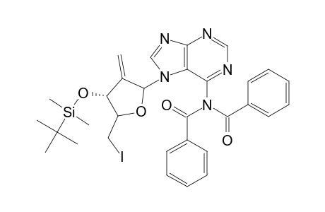 6-N,N-Dibenzoyl-9-(3-O-(tert-butyldimethylsilyl)-2,5-dideoxy-5-iodo-2-methylene-.-beta.D-erythro-pentofuranosyl)adenine