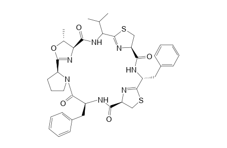 Cyclo[Val-Ser(thiaz)-D-Phe-Ser(thiaz)-Phe-Pro-allo-Thr(oxaz)]