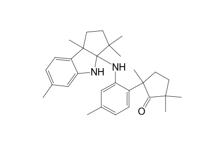 3,3,6,8b-Tetramethyl-3a-(5-methyl-2-<2,5,5-trimethyl-cyclopentan-1-on-2-yl>-phenylamino)-hexahydro-cyclopent(B)indole