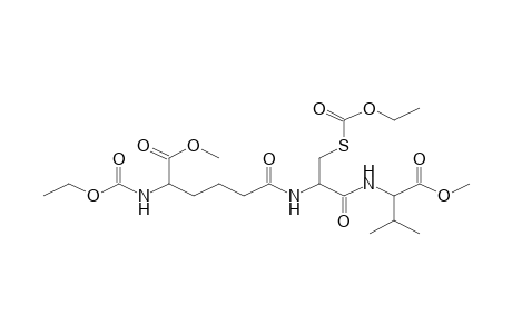 Methyl 12-([(ethoxycarbonyl)sulfanyl]methyl)-15-isopropyl-6-(methoxycarbonyl)-4,10,13-trioxo-3-oxa-5,11,14-triazahexadecan-16-oate