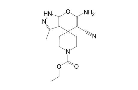 ethyl 6-amino-5-cyano-3-methylspiro[2H-pyrano[6,5-c]pyrazole-4,4'-piperidine]-1'-carboxylate ethyl 6-amino-5-cyano-3-methyl-spiro[2H-pyrano[6,5-c]pyrazole-4,4'-piperidine]-1'-carboxylate 6-amino-5-cyano-3-methyl-1'-spiro[2H-pyrano[6,5-c]pyrazole-4,4'-piperidine]carboxylic acid ethyl ester 6-amino-5-cyano-3-methyl-spiro[2H-pyrano[6,5-c]pyrazole-4,4'-piperidine]-1'-carboxylic acid ethyl ester