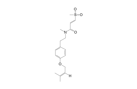 S-TRANS-METHYLDAMBULLIN;S-CIS-(E)-3-(METHYLSULPHONYL)-PROPENOIC-ACID-N-METHYL-PARA-(3-METHYL-2-BUTENYLOXY)-PHENETHYLAMIDE