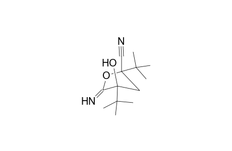 3,5-Di-tert-butyl-3-hydroxy-2-imino-tetrahydro-furan-5-carbonitrile