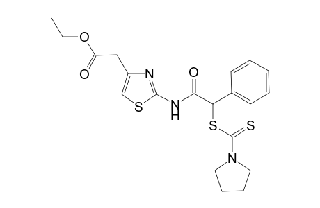 Ethyl 2-[2'-(1"-pyrrolidinyl)thiocarbamoyl]phenylthio]acylamino]-thiazol-4-acetate