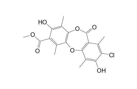 11H-Dibenzo[b,e][1,4]dioxepin-7-carboxylic acid, 2-chloro-3,8-dihydroxy-1,4,6,9-tetramethyl-11-oxo-, methyl ester