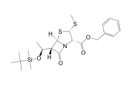 BENZYL-(5R,6S,8R)-6-[1-(TERT.-BUTYLDIMETHYLSILANYLOXY)-ETHYL]-3-METHYLSULFANYL-7-OXO-4-THIA-1-AZABICYCLO-[3.2.0]-HEPTANE-2-CARBOXYLATE