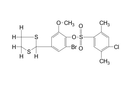 2-bromo-4-(1,3-dithiolan-2-yl)-6-methoxyphenol, 4-chloro-2,5-xylenesulfonate