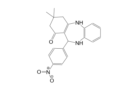 1H-dibenzo[b,e][1,4]diazepin-1-one, 2,3,4,5,10,11-hexahydro-3,3-dimethyl-11-(4-nitrophenyl)-