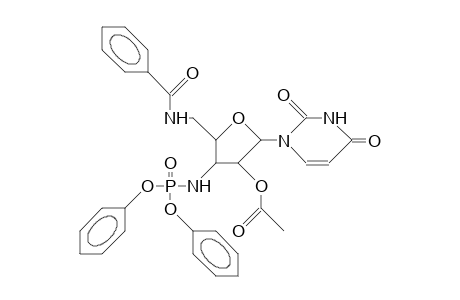 1-(2-O-Acetyl-5-benzamido-3,5-dideoxy-3-diphenylphosphoramido-B-D-arabinofuranosyl)-uracil