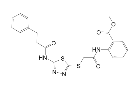 Methyl 2-{[({5-[(3-phenylpropanoyl)amino]-1,3,4-thiadiazol-2-yl}sulfanyl)acetyl]amino}benzoate