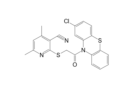 2-[2-(2-chloranylphenothiazin-10-yl)-2-oxidanylidene-ethyl]sulfanyl-4,6-dimethyl-pyridine-3-carbonitrile