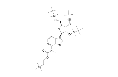 2',3',5'-TRIS-O-(tert-BUTYL-DIMETHYLSILYL)-6-N-METHYL-6-N-(2-TRIMETHYLSILYL-ETHOXYCARBONYL)-ADENOSINE