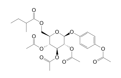 .beta.-D-Glucopyranoside, 4-hydroxyphenyl, 6-(2-methylbutanoate), 4ac derivative