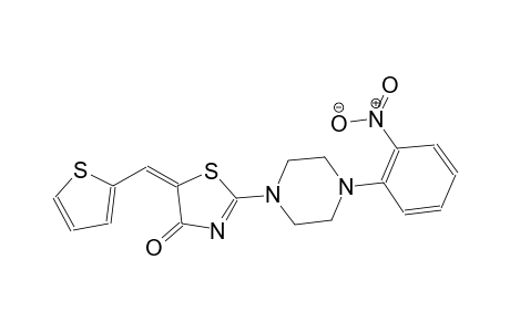 (5E)-2-[4-(2-nitrophenyl)-1-piperazinyl]-5-(2-thienylmethylene)-1,3-thiazol-4(5H)-one