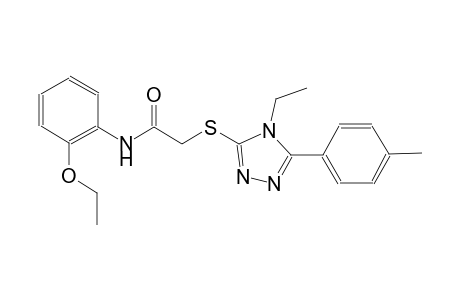 N-(2-ethoxyphenyl)-2-{[4-ethyl-5-(4-methylphenyl)-4H-1,2,4-triazol-3-yl]sulfanyl}acetamide