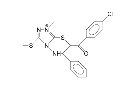 cis-7-(4-Chloro-benzoyl)-6,7-dihydro-1-methyl-3-methylthio-6-phenyl-5H-1,2,4-triazolo(3,4-B)(1,3,4)thiadiazinium cation