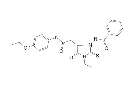 N-[3-ethyl-4-keto-5-[2-keto-2-(p-phenetidino)ethyl]-2-thioxo-imidazolidin-1-yl]benzamide