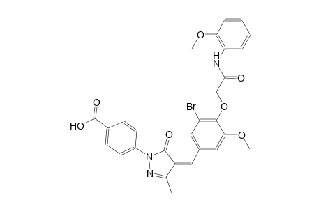 4-((4Z)-4-{3-bromo-5-methoxy-4-[2-(2-methoxyanilino)-2-oxoethoxy]benzylidene}-3-methyl-5-oxo-4,5-dihydro-1H-pyrazol-1-yl)benzoic acid