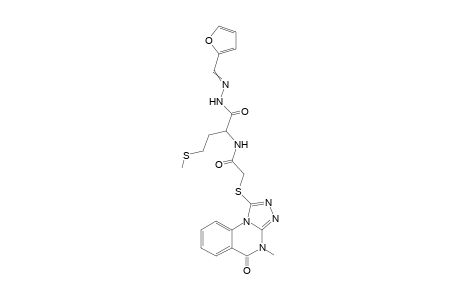 2-(2-(4,5-dihydro-4-methyl-5-oxo-[1,2,4]triazolo[4,3-a]quinazolin-1-ylthio)acetamido)-N'-((furan-2-yl)methylene)-4-(methylthio)butanehydrazide