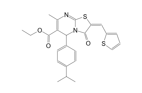 ethyl (2E)-5-(4-isopropylphenyl)-7-methyl-3-oxo-2-(2-thienylmethylene)-2,3-dihydro-5H-[1,3]thiazolo[3,2-a]pyrimidine-6-carboxylate