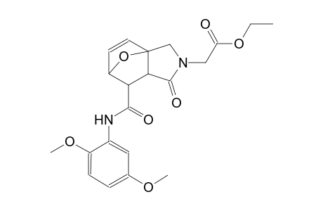 ethyl 2-{6-[(2,5-dimethoxyphenyl)carbamoyl]-4-oxo-10-oxa-3-azatricyclo[5.2.1.0¹,⁵]dec-8-en-3-yl}acetate