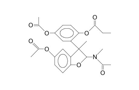 (E)-2-(N-Methyl-acetamido)-5-acetoxy-3-methyl-3-(5-acetoxy-2-propionyloxy-phenyl)-2,3-dihydro-benzofuran