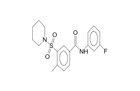 N-(3-fluorophenyl)-4-methyl-2-piperididosulfonylbenzamide