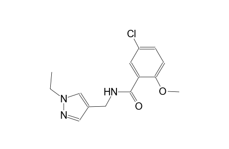 5-chloro-N-[(1-ethyl-1H-pyrazol-4-yl)methyl]-2-methoxybenzamide